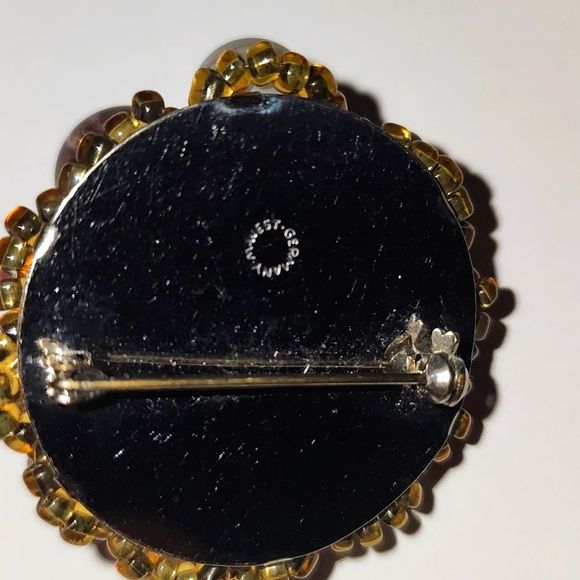 West Germany Vintage chunky beaded brooch - Picture 4 of 6